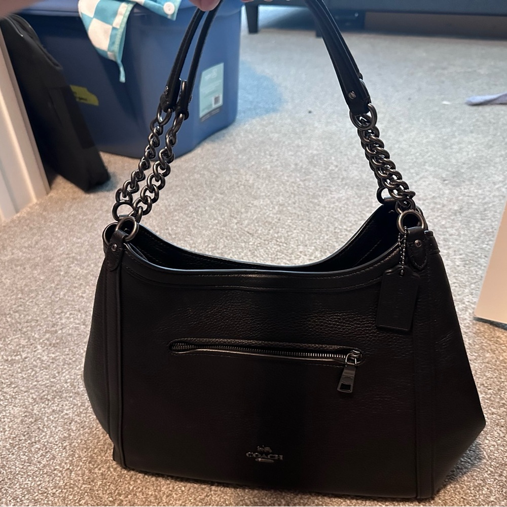 Coach Black leather “Kristy” bag with black hardware